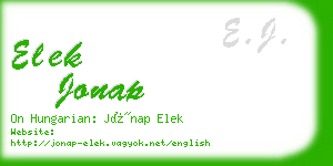 elek jonap business card